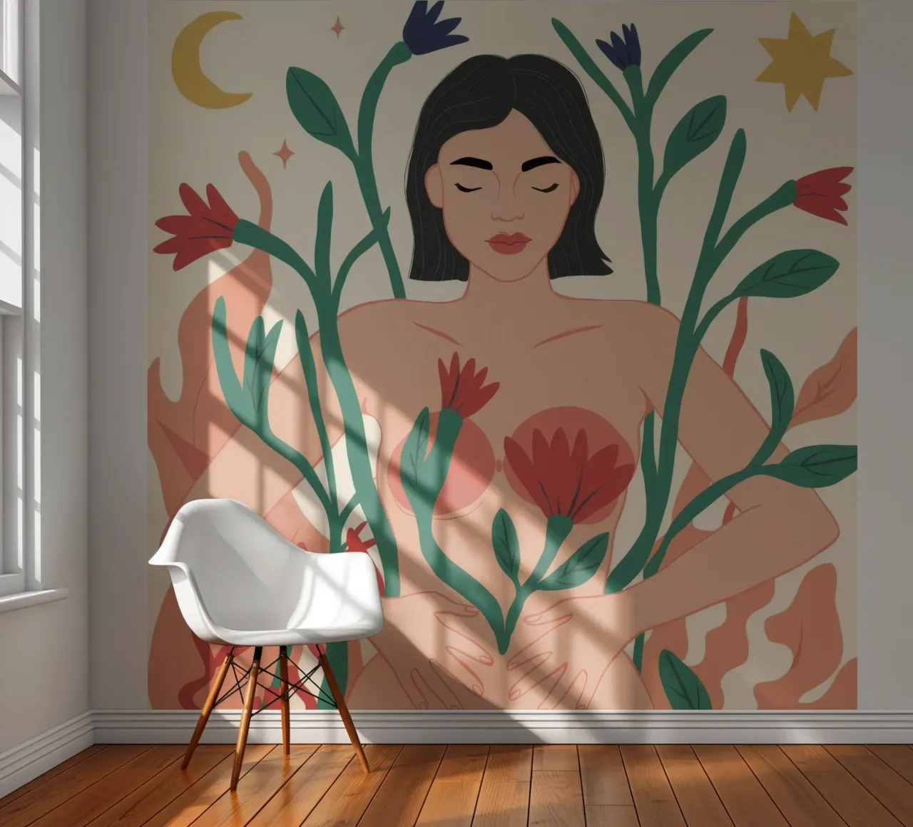 El poder de la diosa de las flores papel para pared de Peak Delusion
