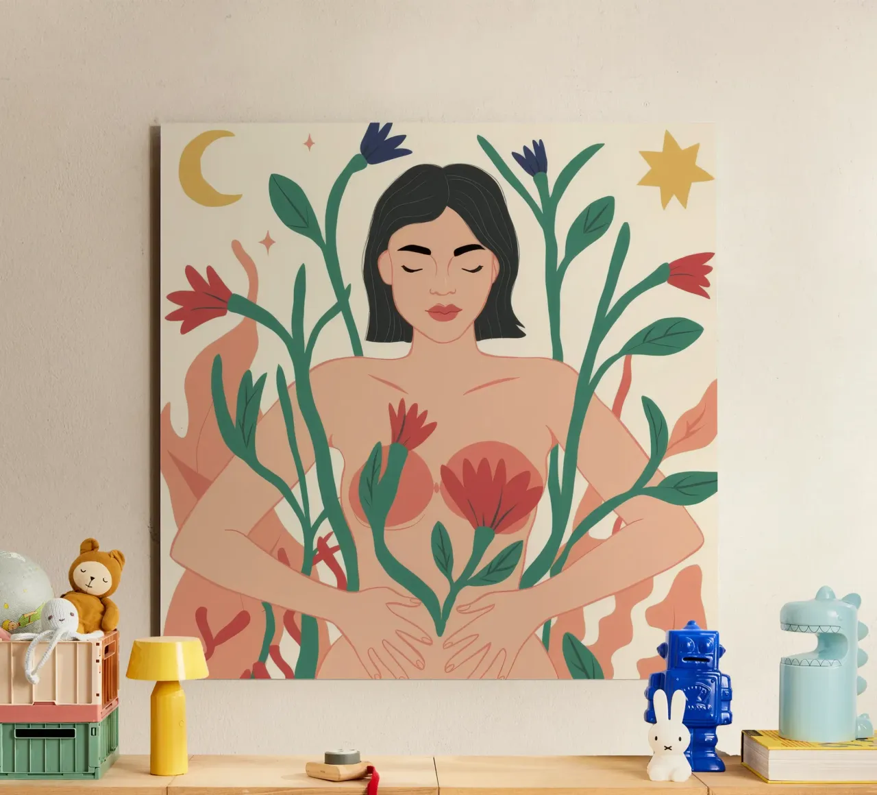 El poder de la diosa de las flores aluminio dibond de Peak Delusion
