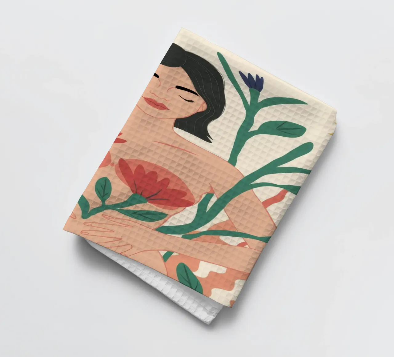 El poder de la diosa de las flores paño de cocina de Peak Delusion