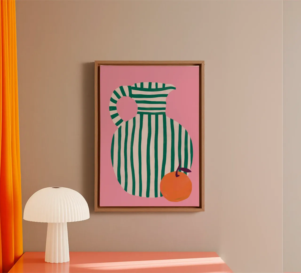 Orange Stripe Vase canvas by Peak Delusion