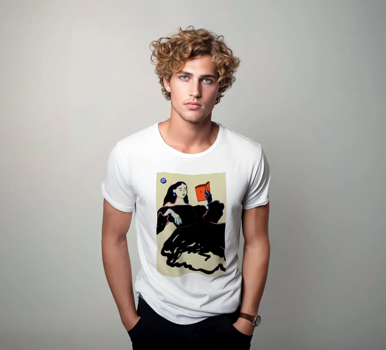 Midnight Reading t-shirt da Sandra Poliakov