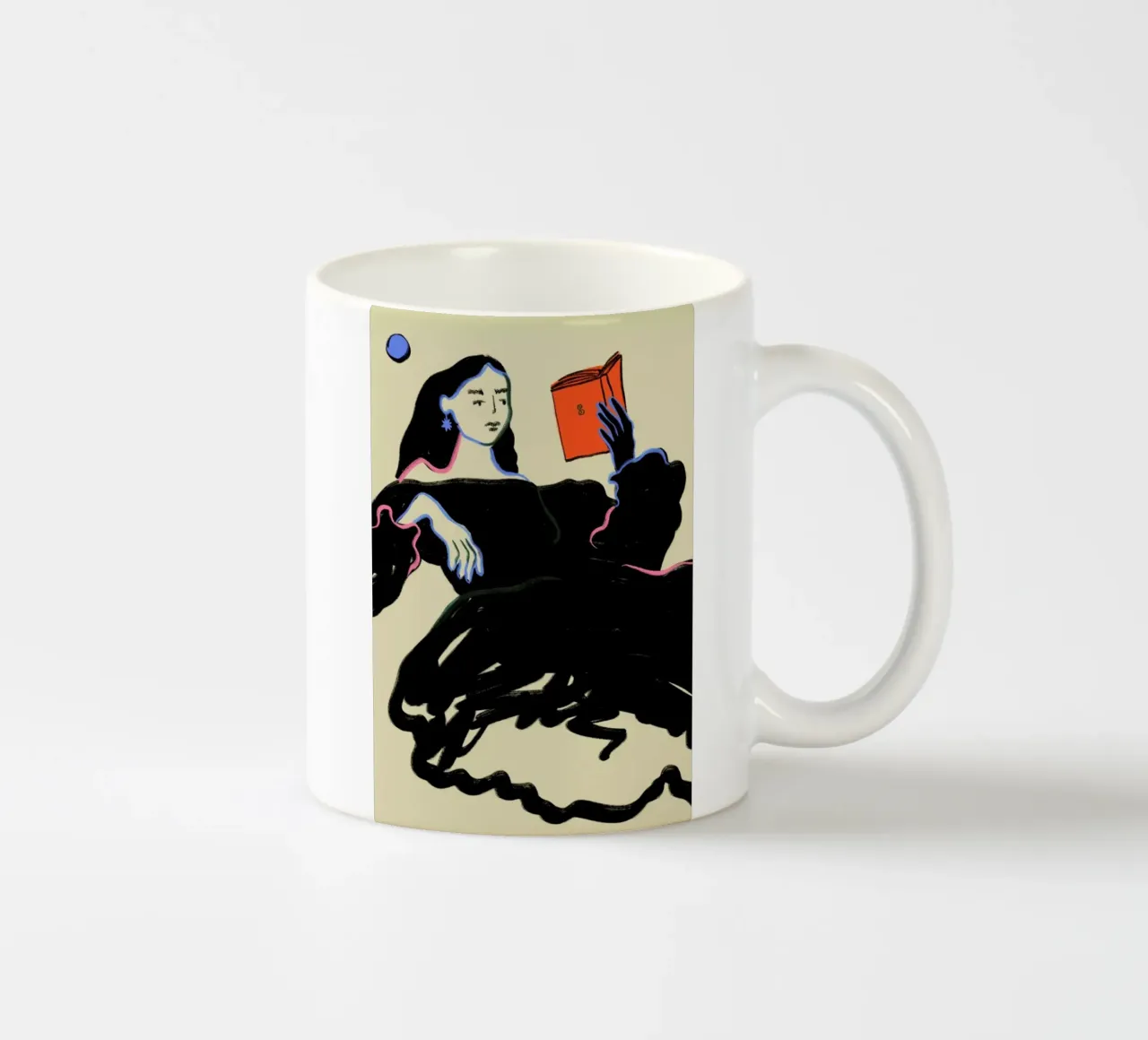 Midnight Reading Keramik Tasse von Sandra Poliakov