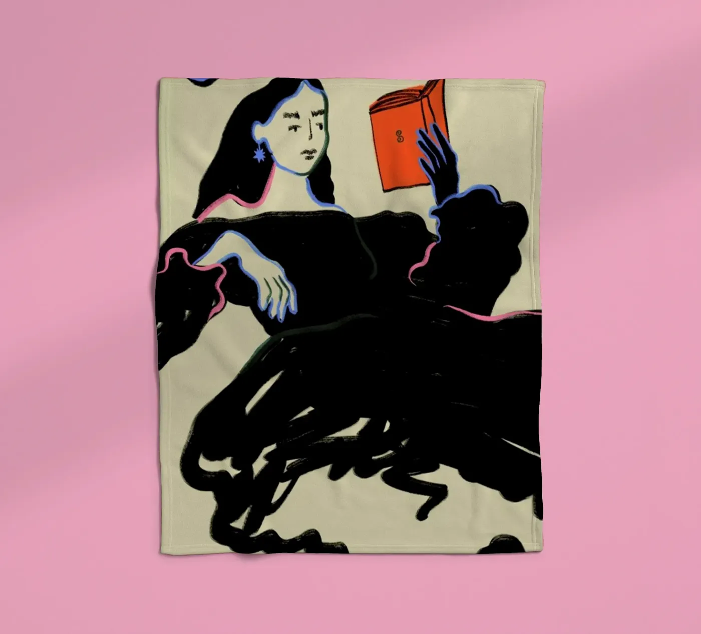 Midnight Reading Fleecedecke von Sandra Poliakov
