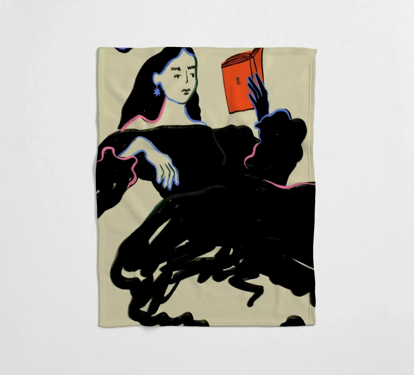 Midnight Reading Fleecedecke von Sandra Poliakov