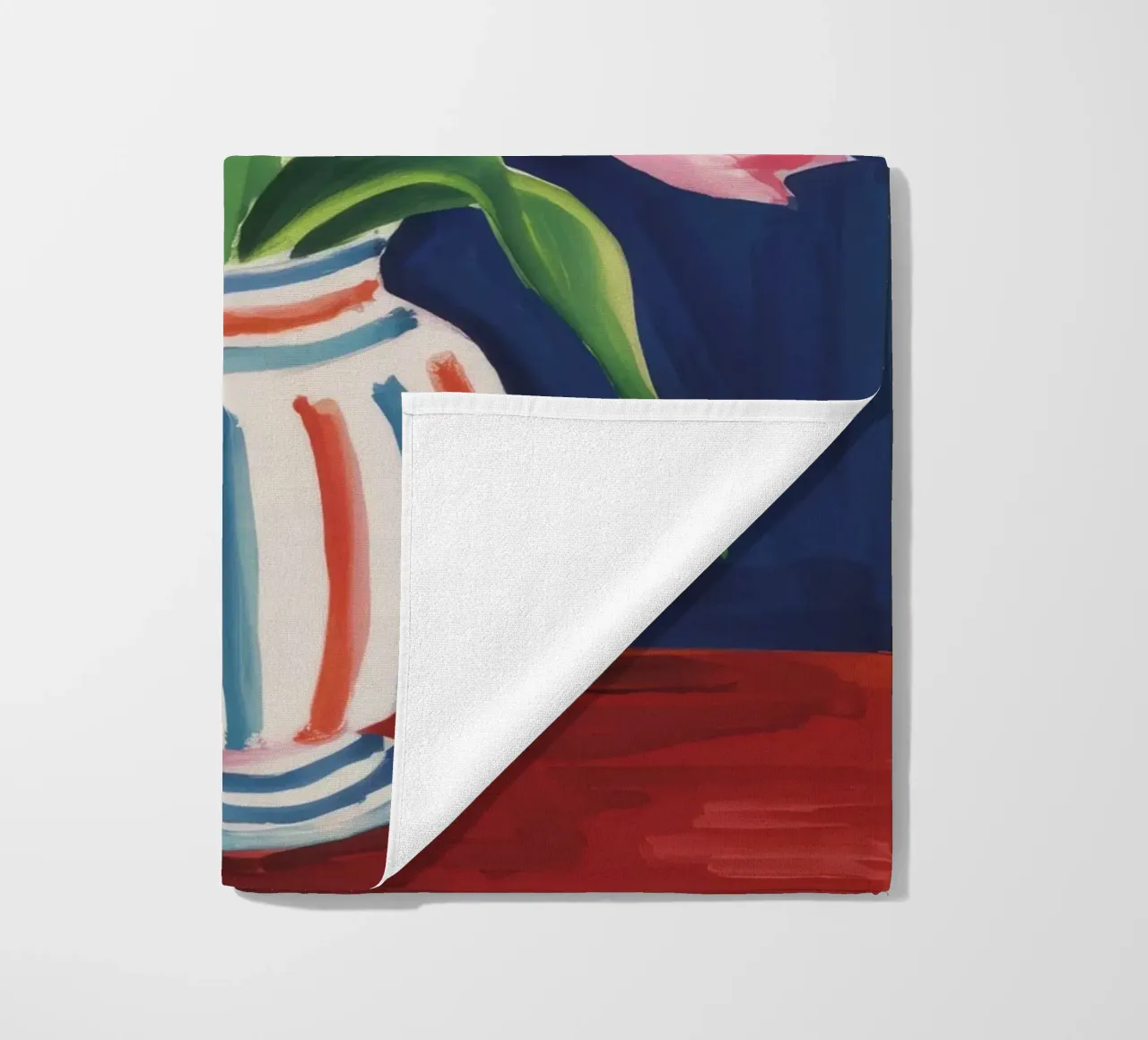 Tulp Gestreepte Vaas strandhanddoek van Peak Delusion