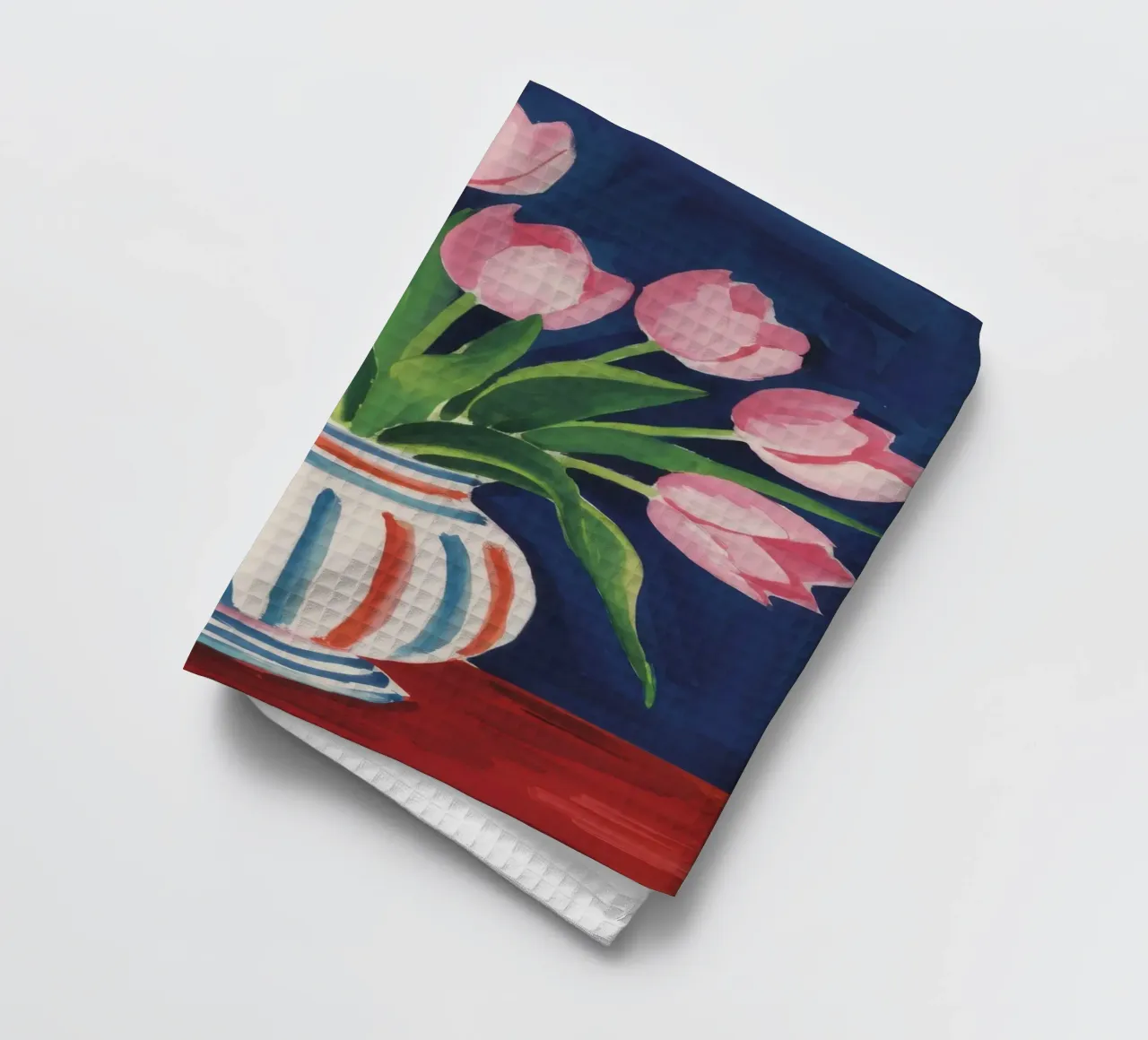 Tulp Gestreepte Vaas theedoek van Peak Delusion
