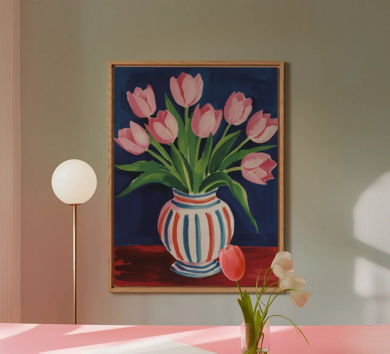 Tulip Striped Vase alu-dibond by Peak Delusion