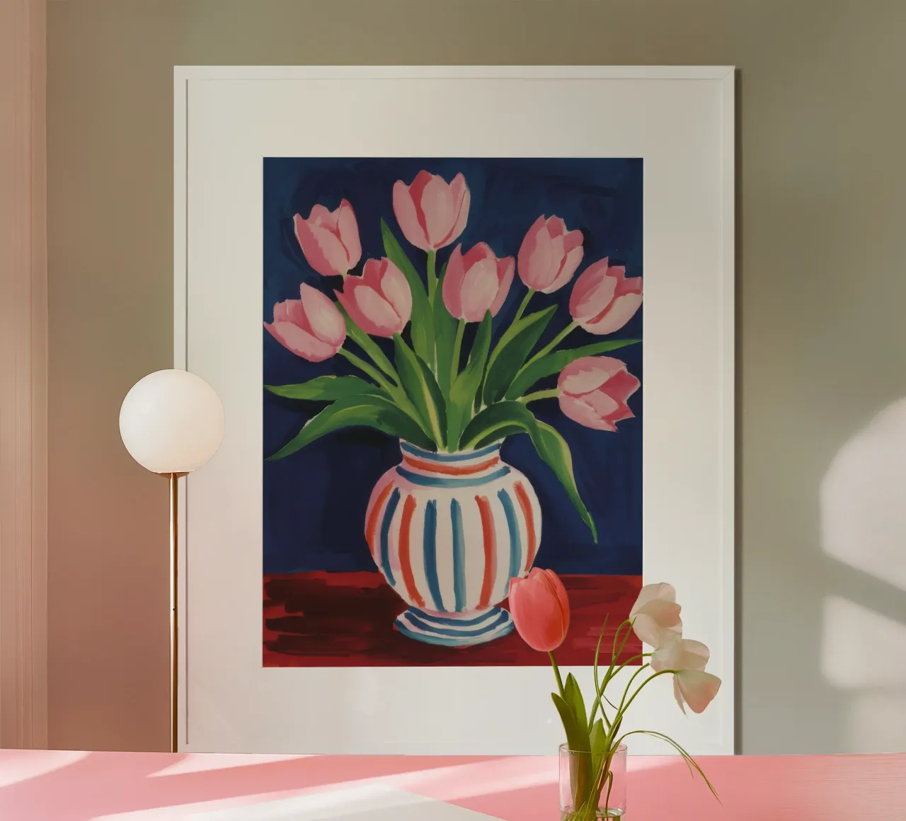 Tulp Gestreepte Vaas hahnemühle van Peak Delusion