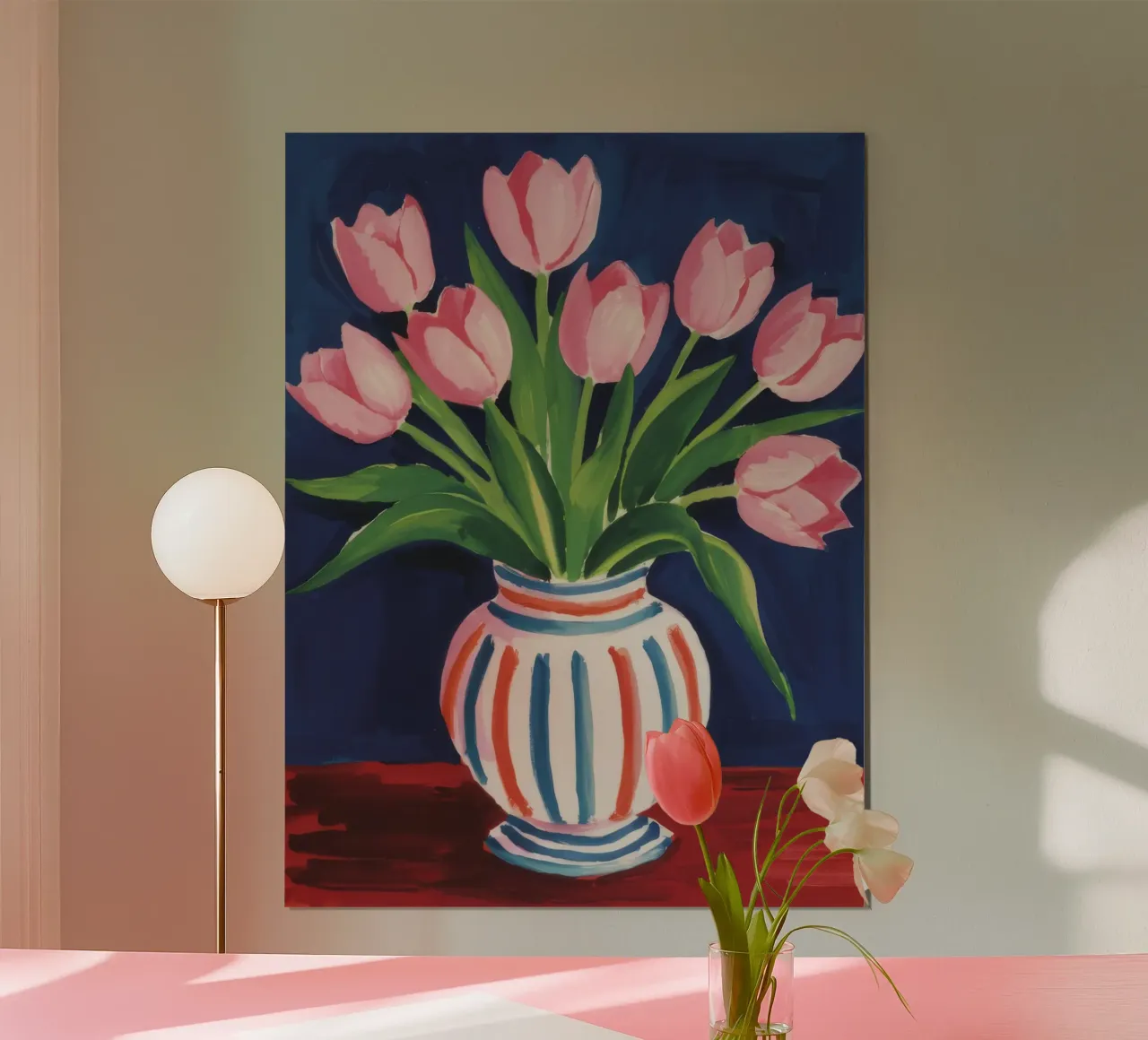 Tulp Gestreepte Vaas hahnemühle van Peak Delusion