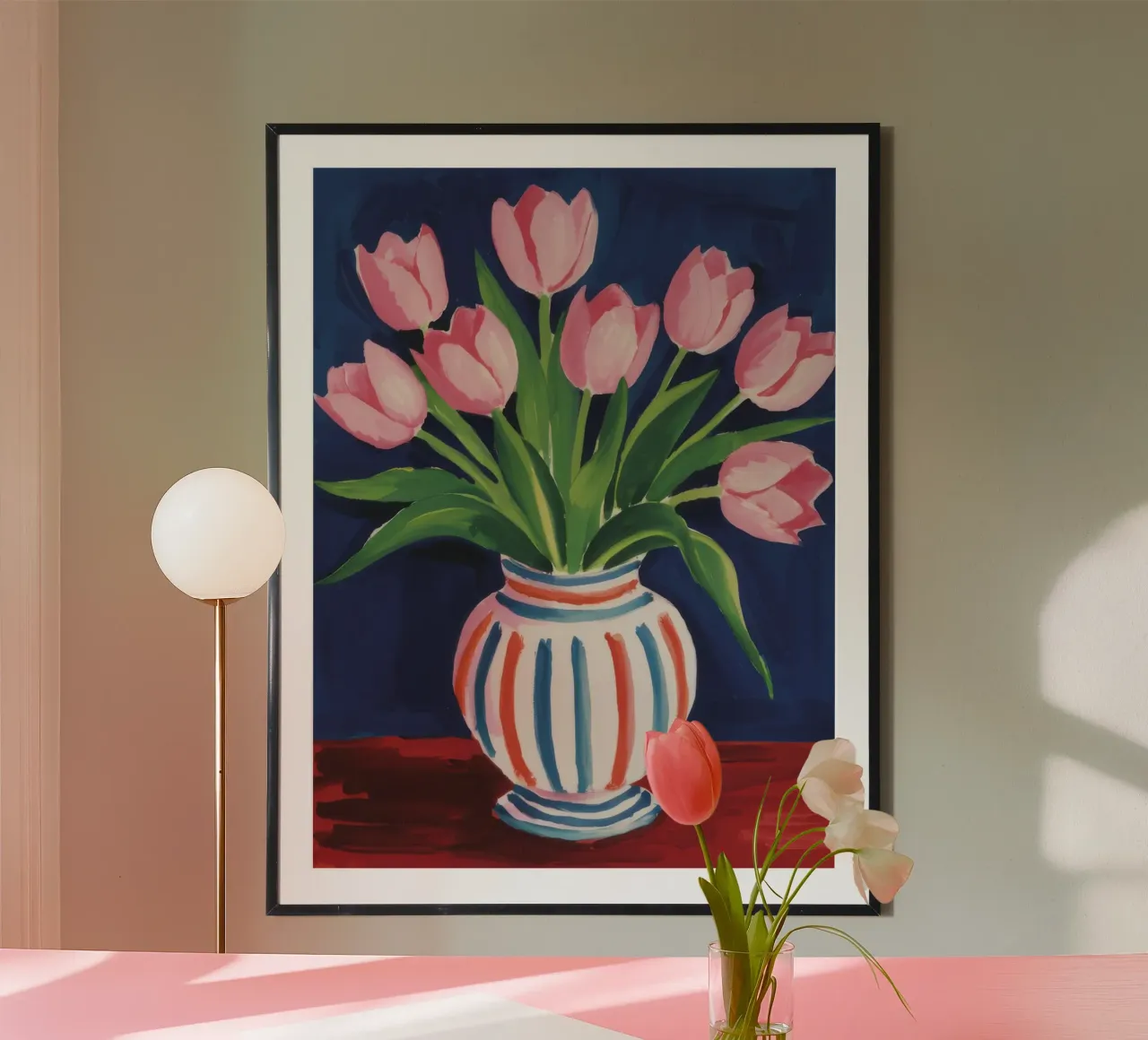 Tulp Gestreepte Vaas hahnemühle van Peak Delusion