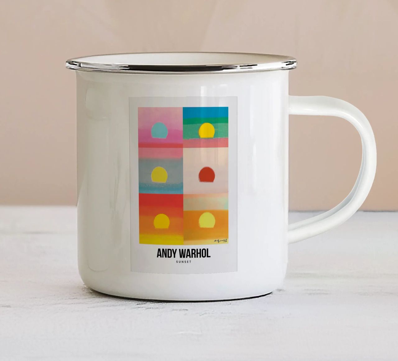 Sunset tazza in smalto da Betty-Conner