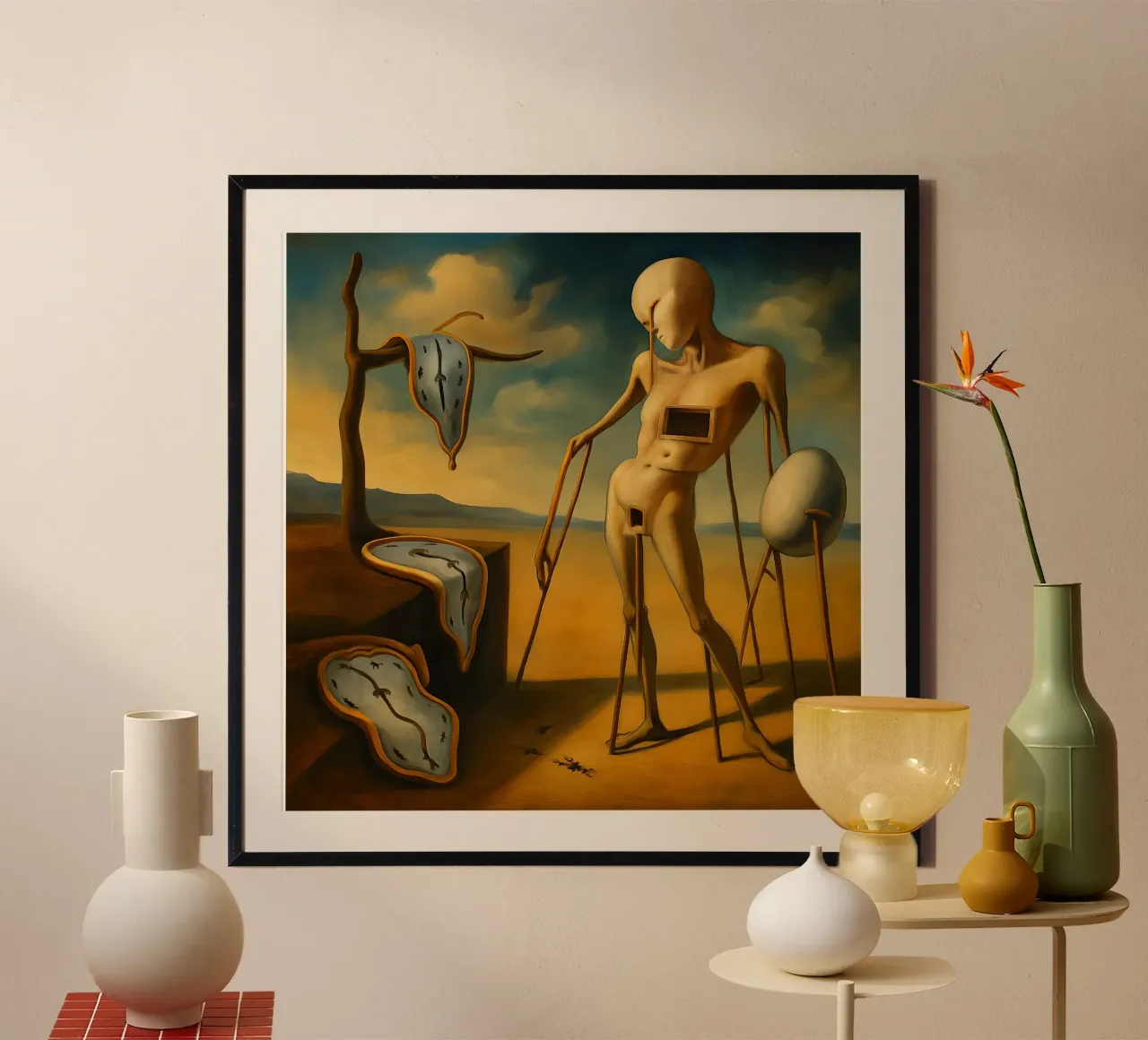 Omaggio a Salvador Dalì poster con telaio in plastica da 🎨 Point and Art