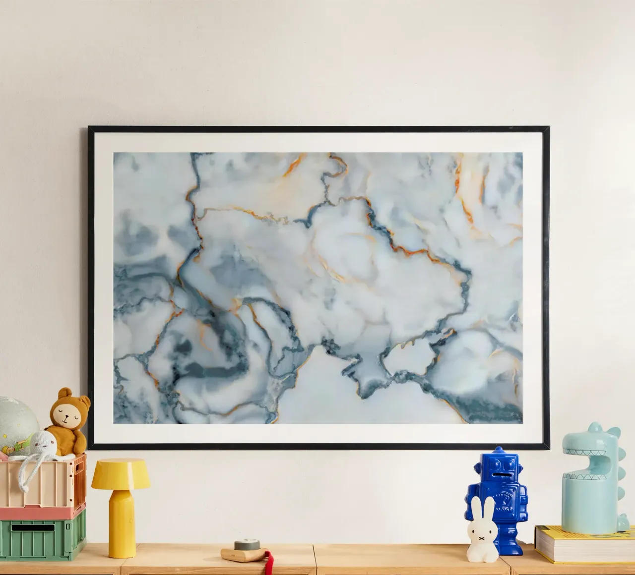Ukraine Marble Map poster con telaio in alluminio da Octavian