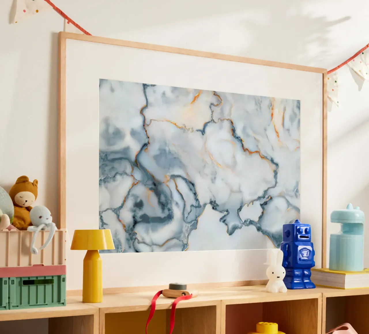Ukraine Marble Map poster con telaio in alluminio da Octavian