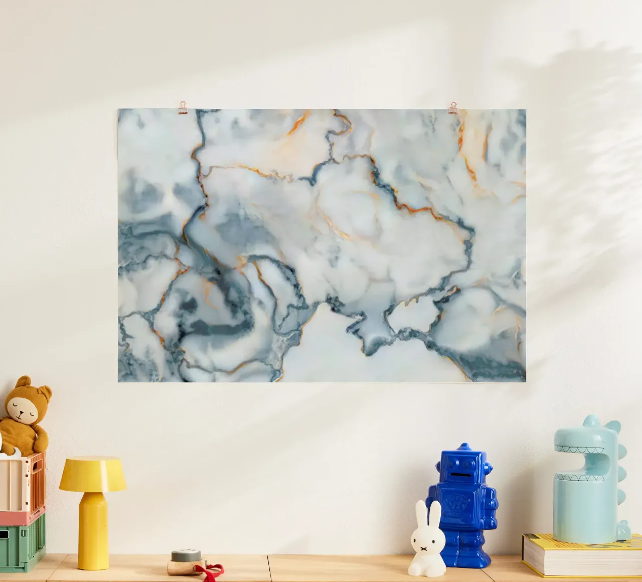 Ukraine Marble Map poster con telaio in alluminio da Octavian