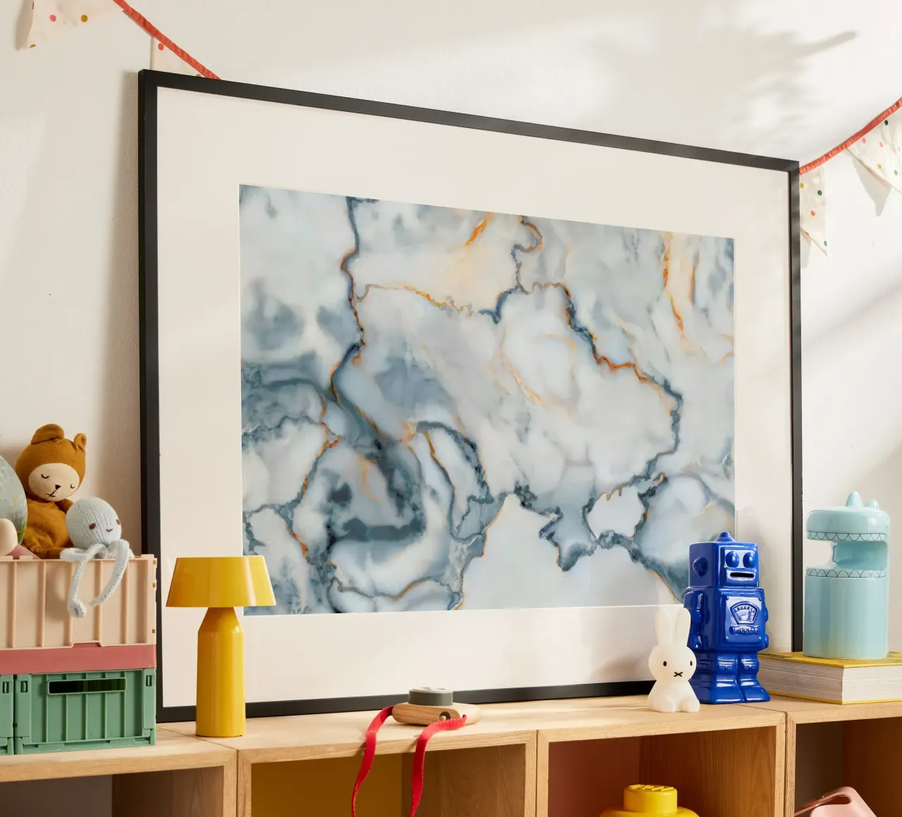 Ukraine Marble Map poster con telaio in alluminio da Octavian