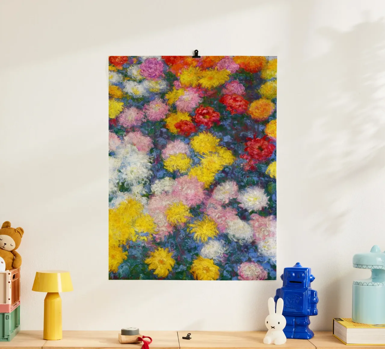 Il letto di crisantemi di Claude Monet c poster da Venus Art