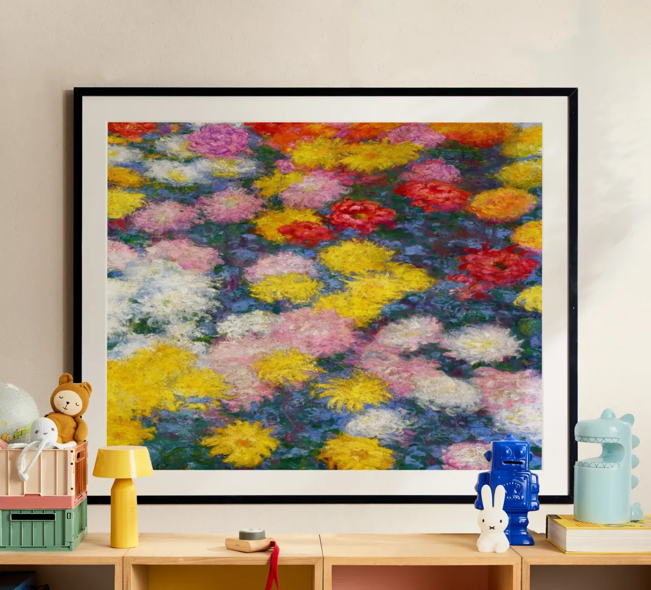 Il letto di crisantemi di Claude Monet c poster da Venus Art