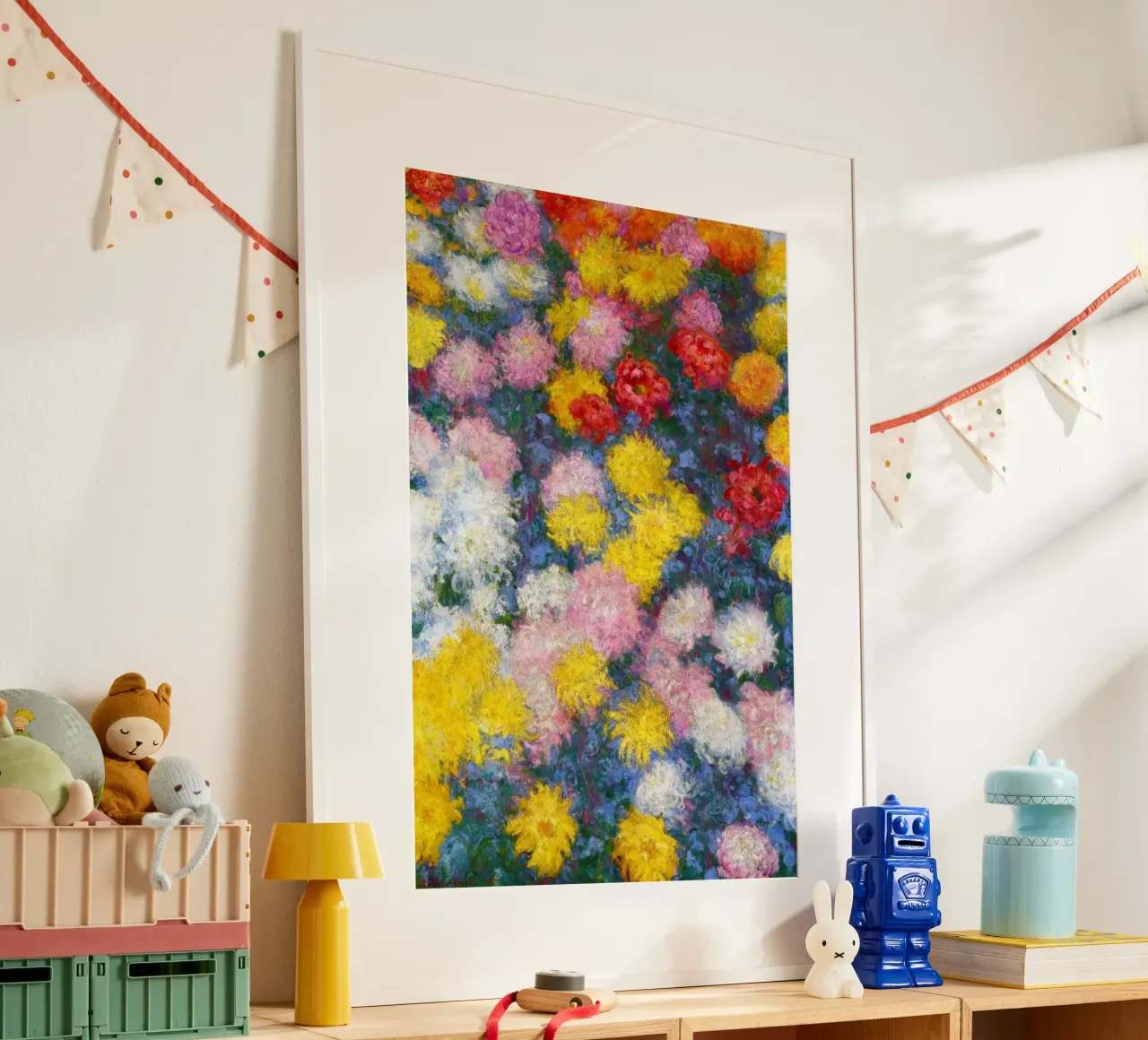 Il letto di crisantemi di Claude Monet c poster da Venus Art