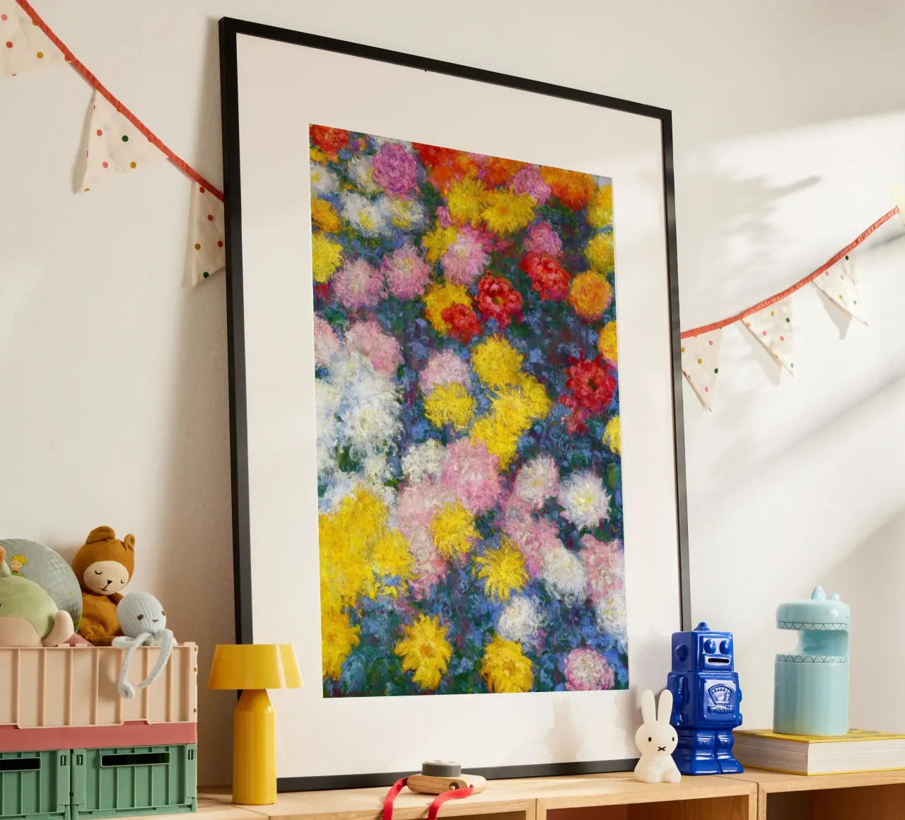 Il letto di crisantemi di Claude Monet c poster da Venus Art