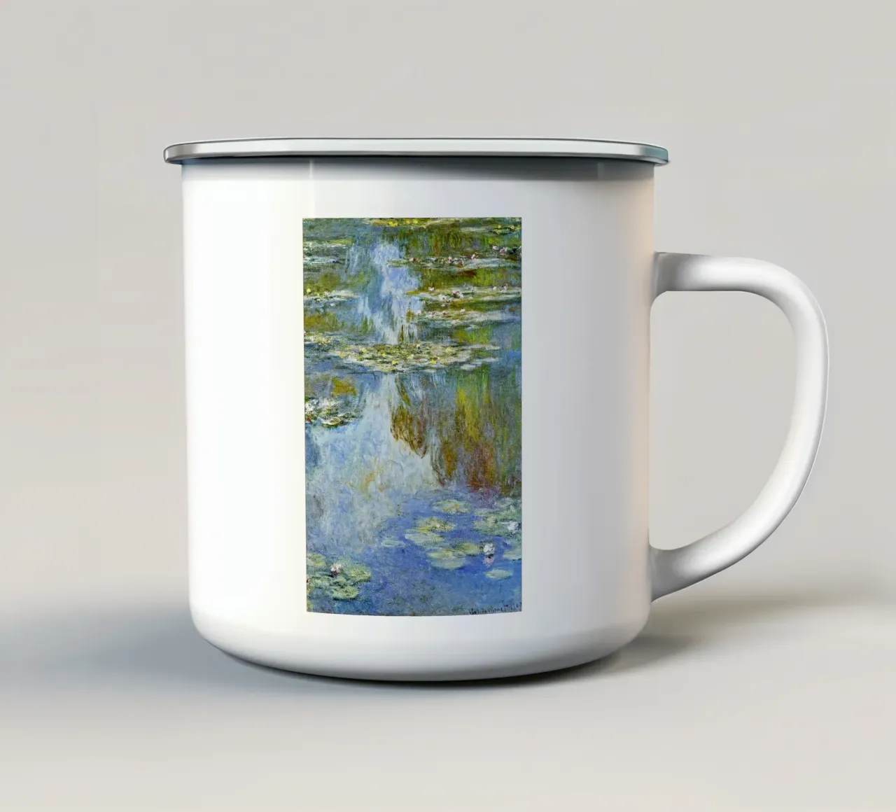Claude Monet, Ninfee, W.1709 tazza in smalto da Venus Art
