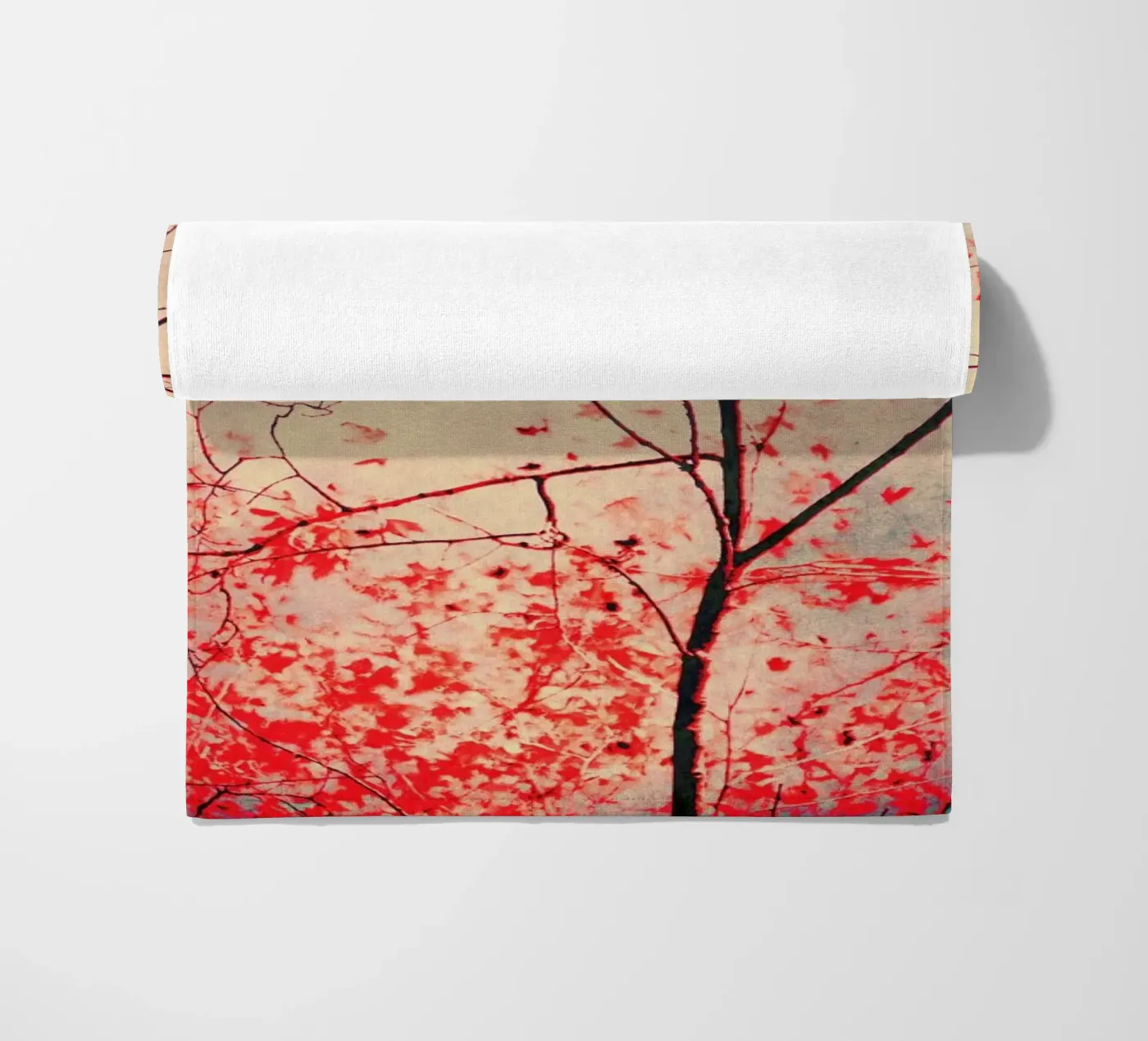 Red October beach towel by Ingrid Beddoes