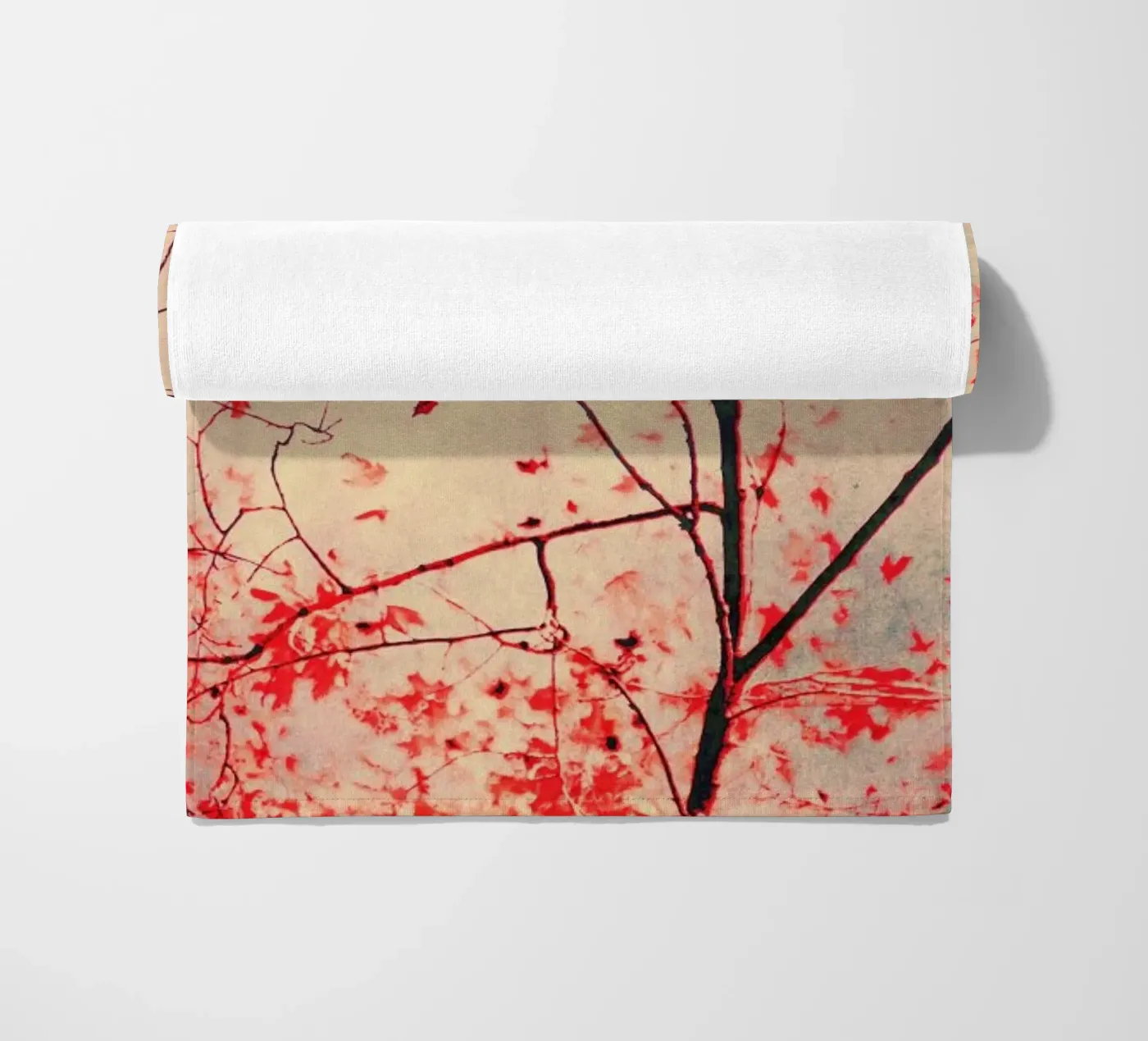 Red October beach towel by Ingrid Beddoes