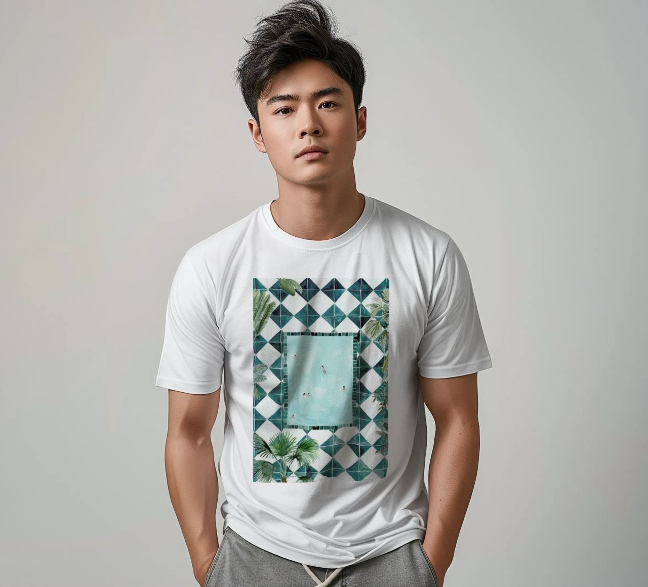 The Swimming Pool t-shirt da Isabelle Vandeplassche