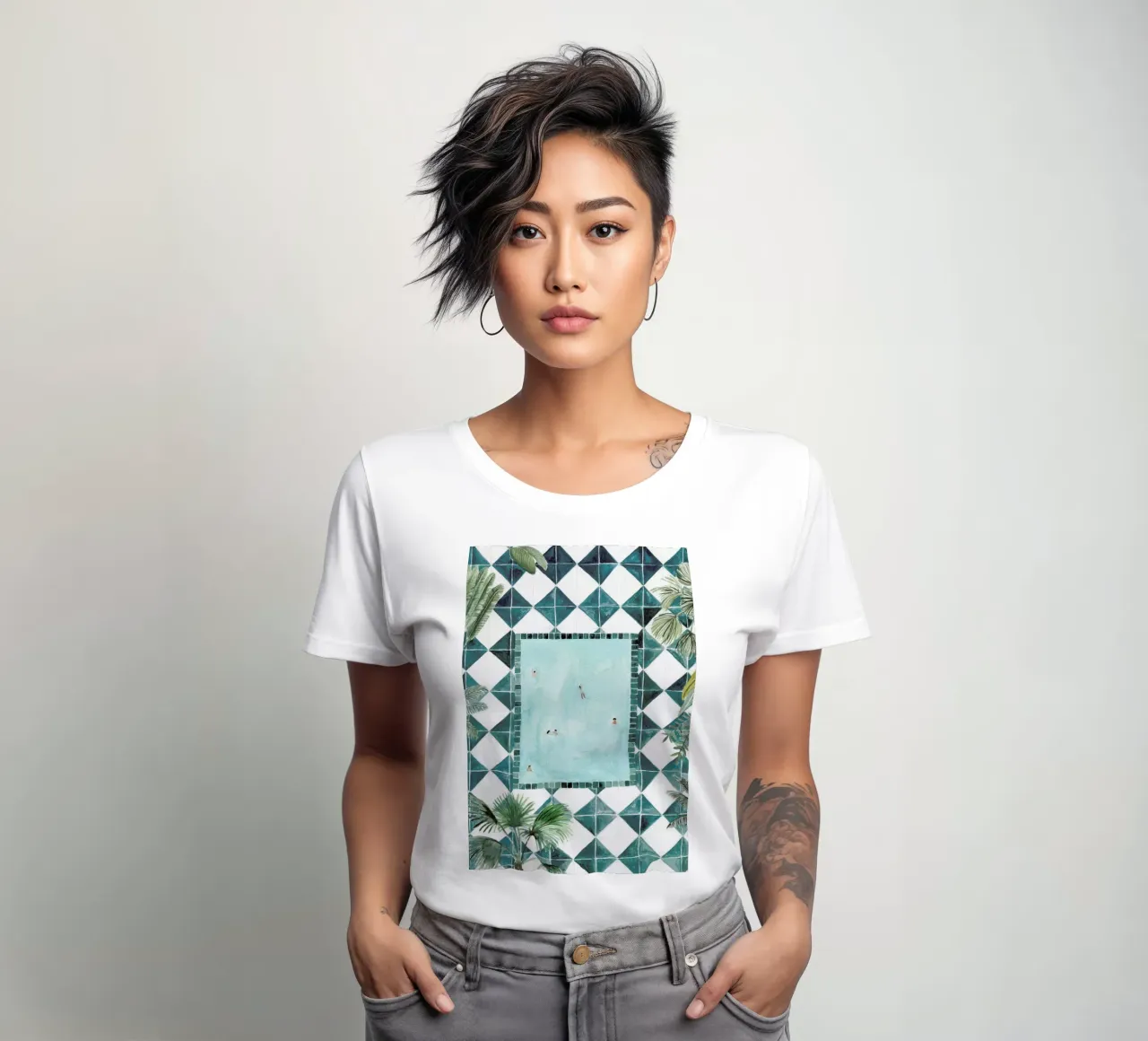 The Swimming Pool t-shirt da donna da Isabelle Vandeplassche