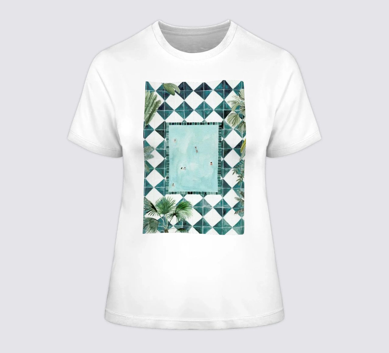 The Swimming Pool Frauen T-Shirt von Isabelle Vandeplassche
