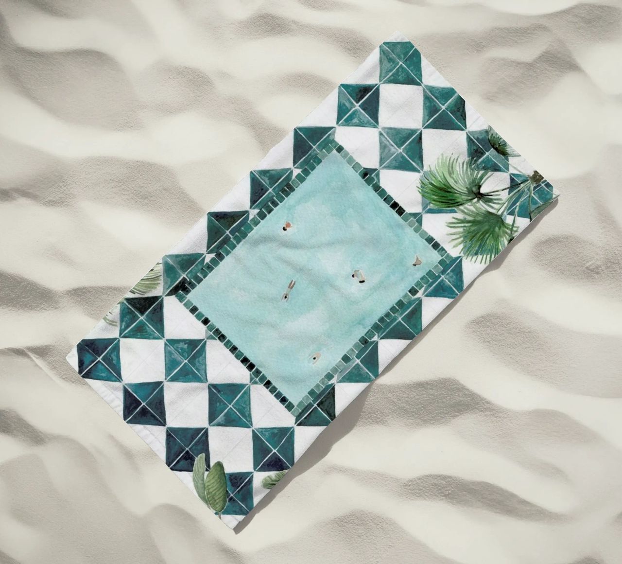 The Swimming Pool beach towel by Isabelle Vandeplassche