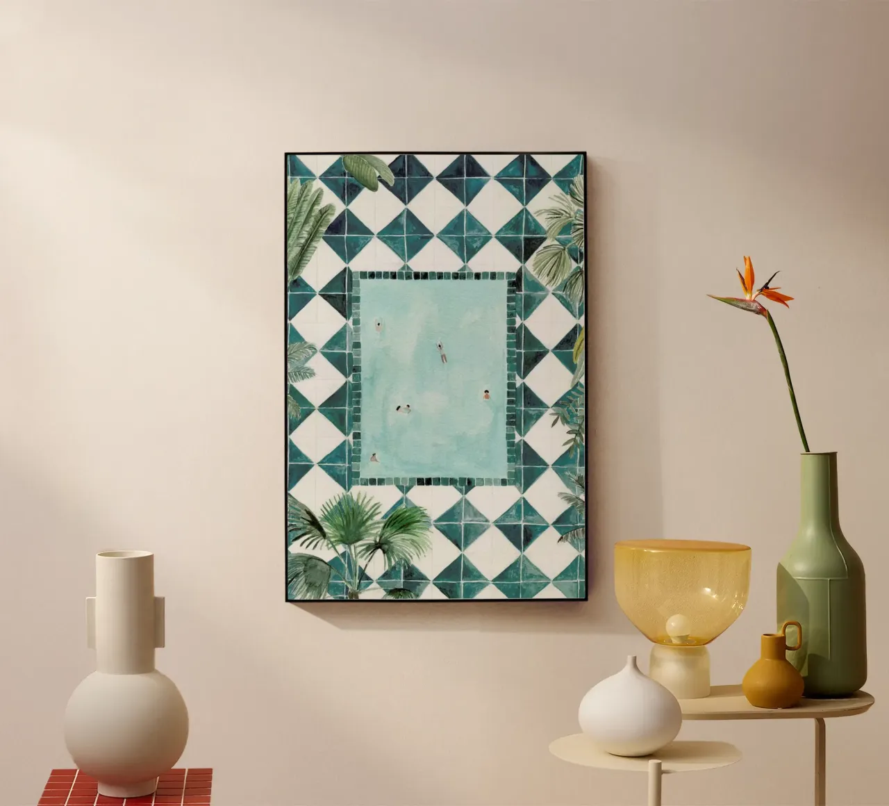 The Swimming Pool acryl van Isabelle Vandeplassche