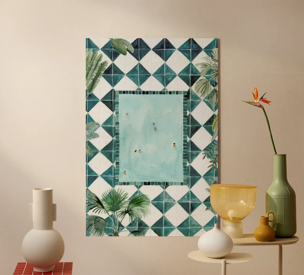 The Swimming Pool acryl van Isabelle Vandeplassche