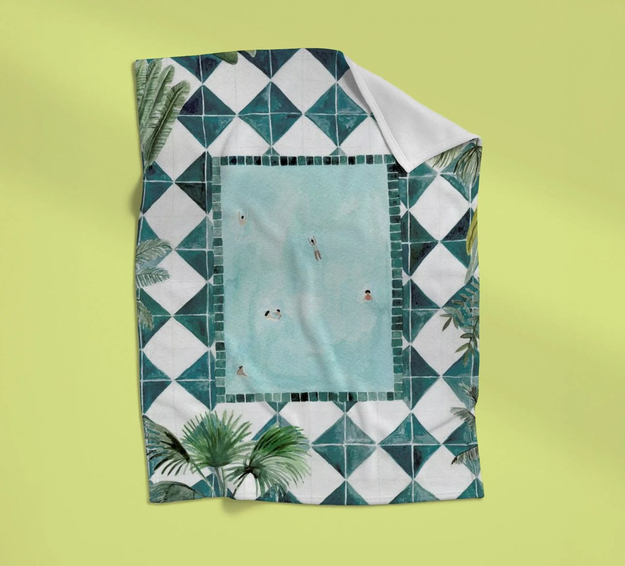 The Swimming Pool fleece blanket by Isabelle Vandeplassche