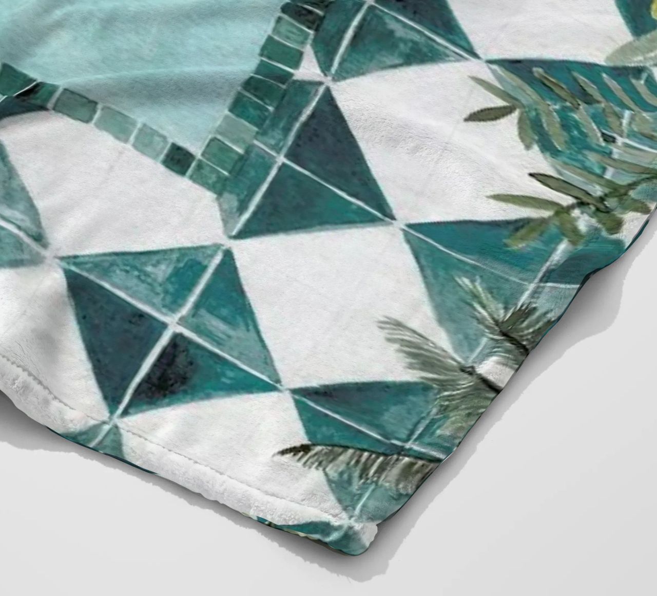 The Swimming Pool fleece blanket by Isabelle Vandeplassche