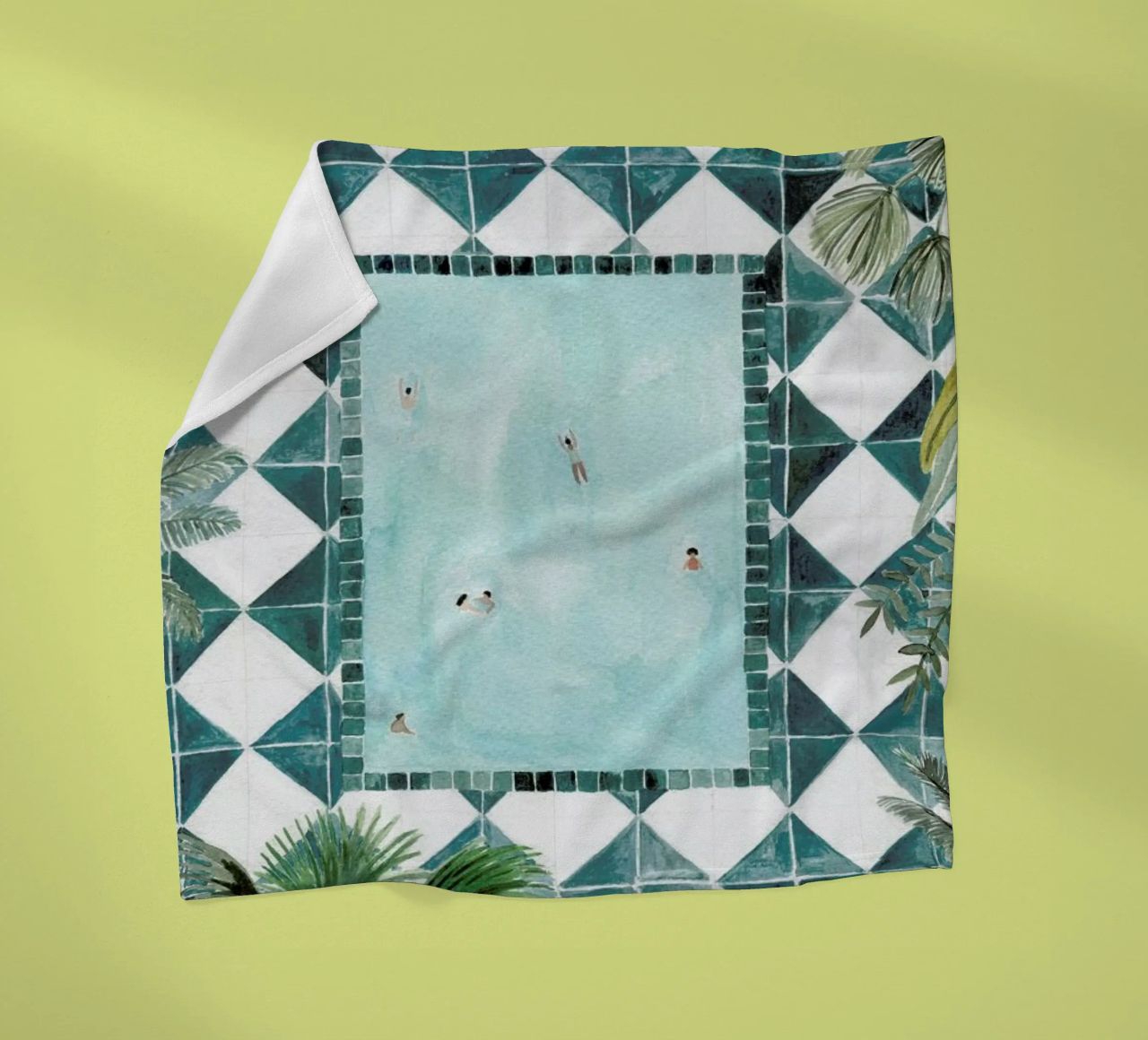 The Swimming Pool fleece blanket by Isabelle Vandeplassche