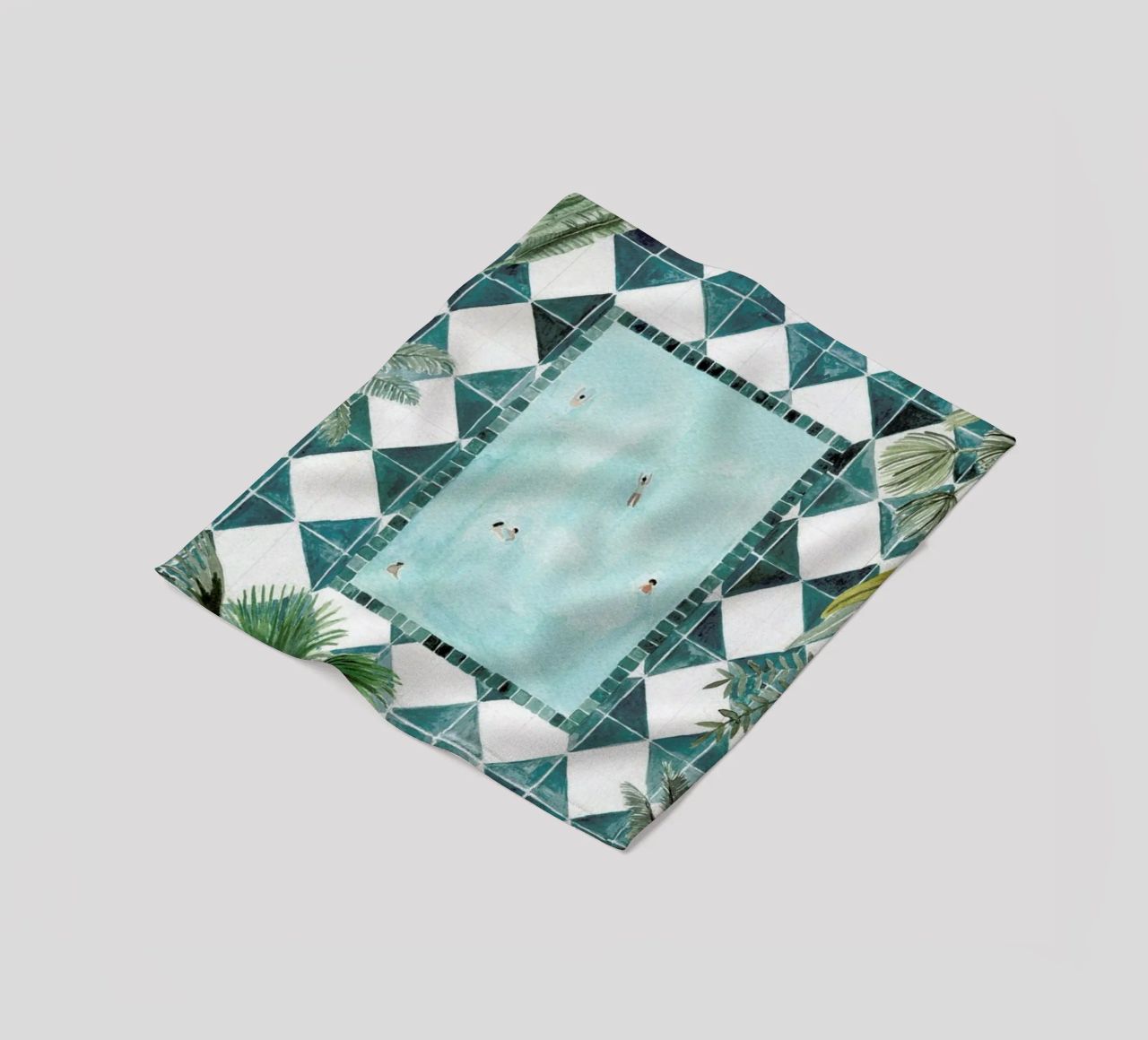 The Swimming Pool fleece blanket by Isabelle Vandeplassche