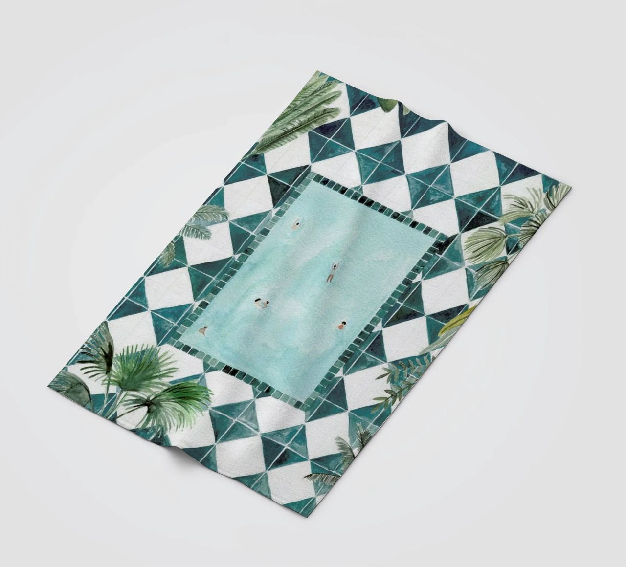 The Swimming Pool fleece blanket by Isabelle Vandeplassche