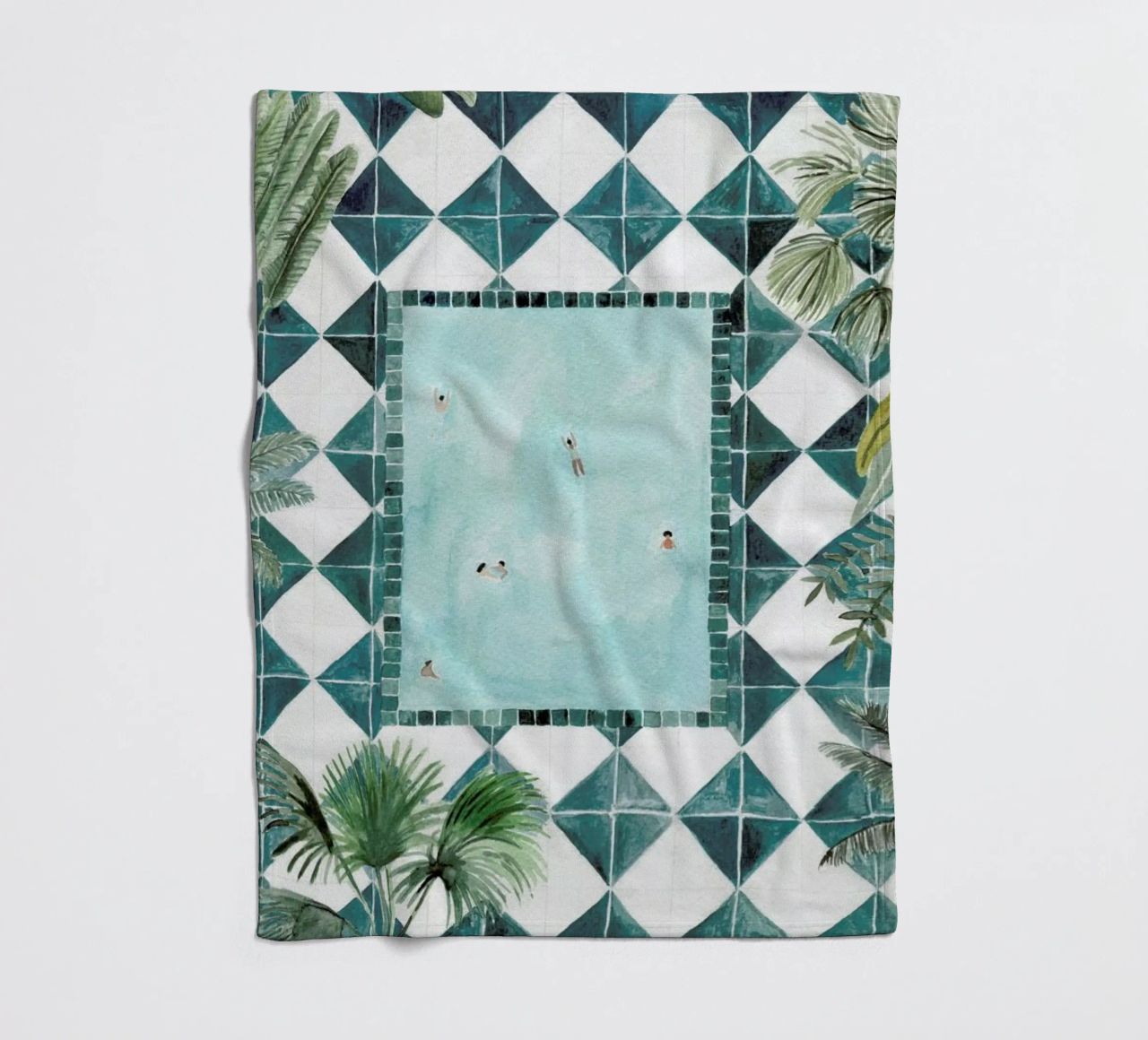 The Swimming Pool fleece blanket by Isabelle Vandeplassche