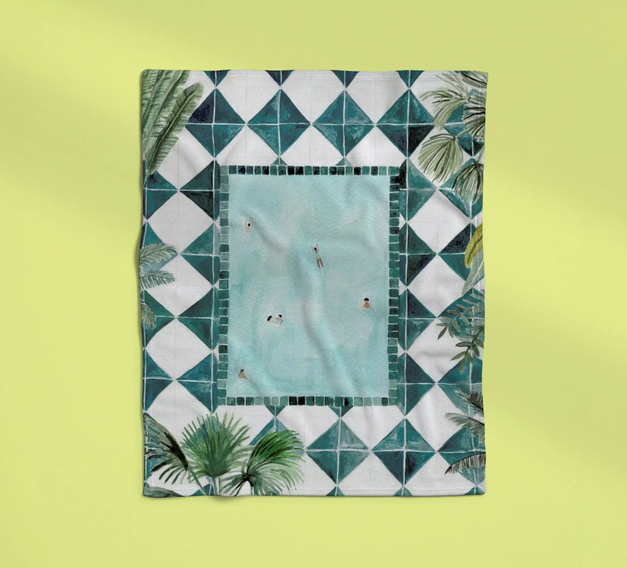 The Swimming Pool fleece blanket by Isabelle Vandeplassche