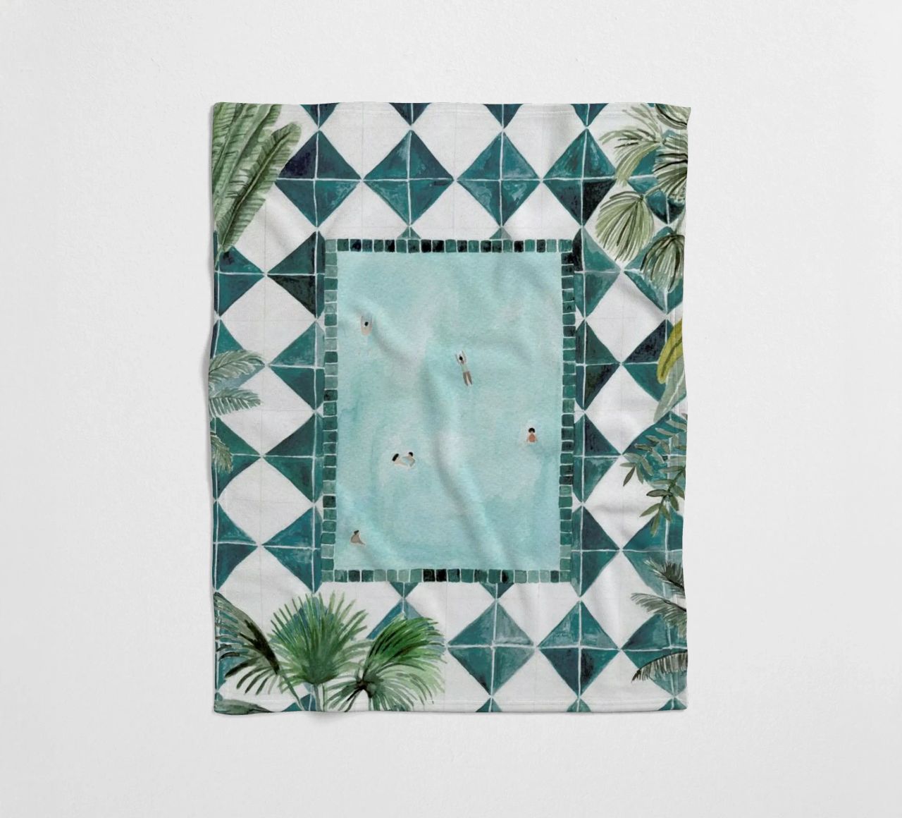 The Swimming Pool fleece blanket by Isabelle Vandeplassche