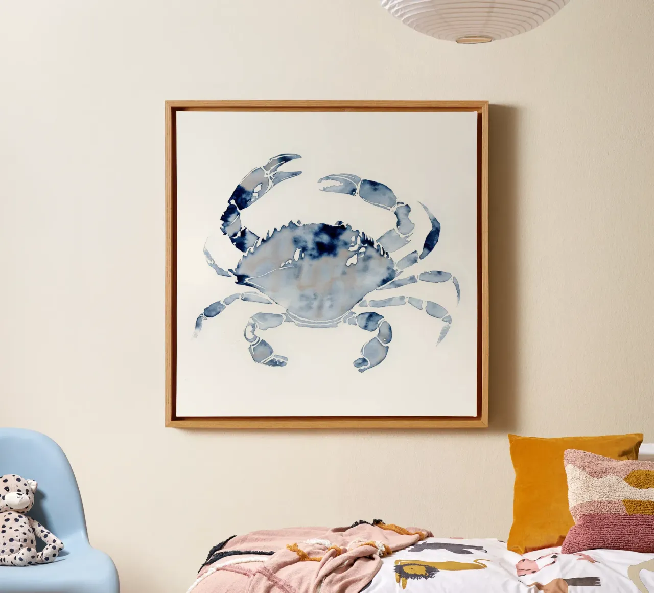 Granchio di mare indaco tela con Cornice a cassetta da Matthias Keller Studio
