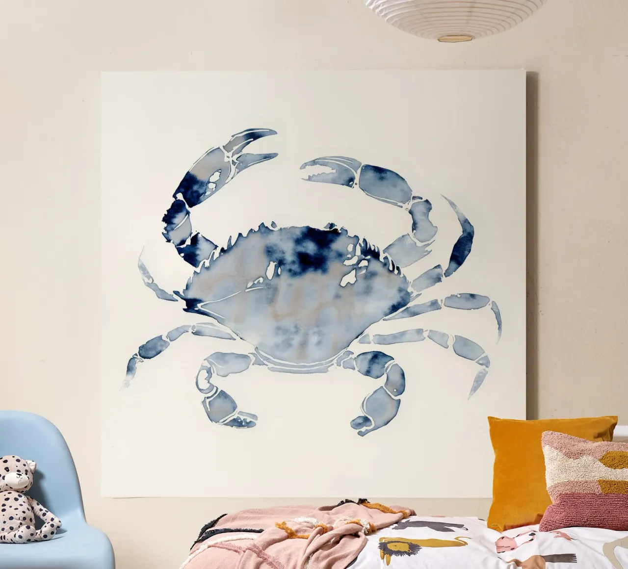 Granchio di mare indaco tela con Cornice a cassetta da Matthias Keller Studio