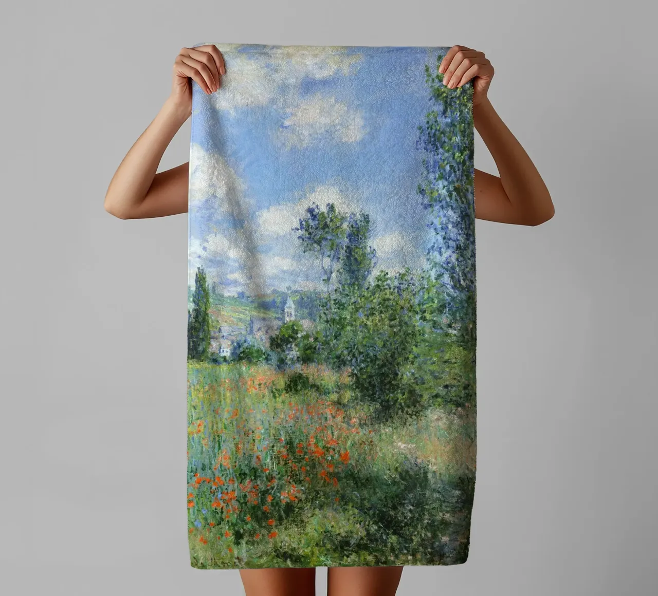 Claude Monet - Vue de Vétheuil, 1880 | serviette de bain de Venus Art