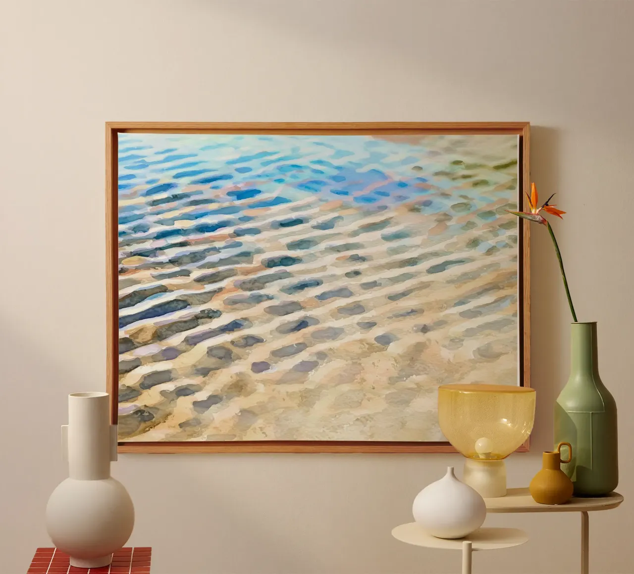 Rimpelingen in het zand canvas met Baklijst van Matthias Keller Studio