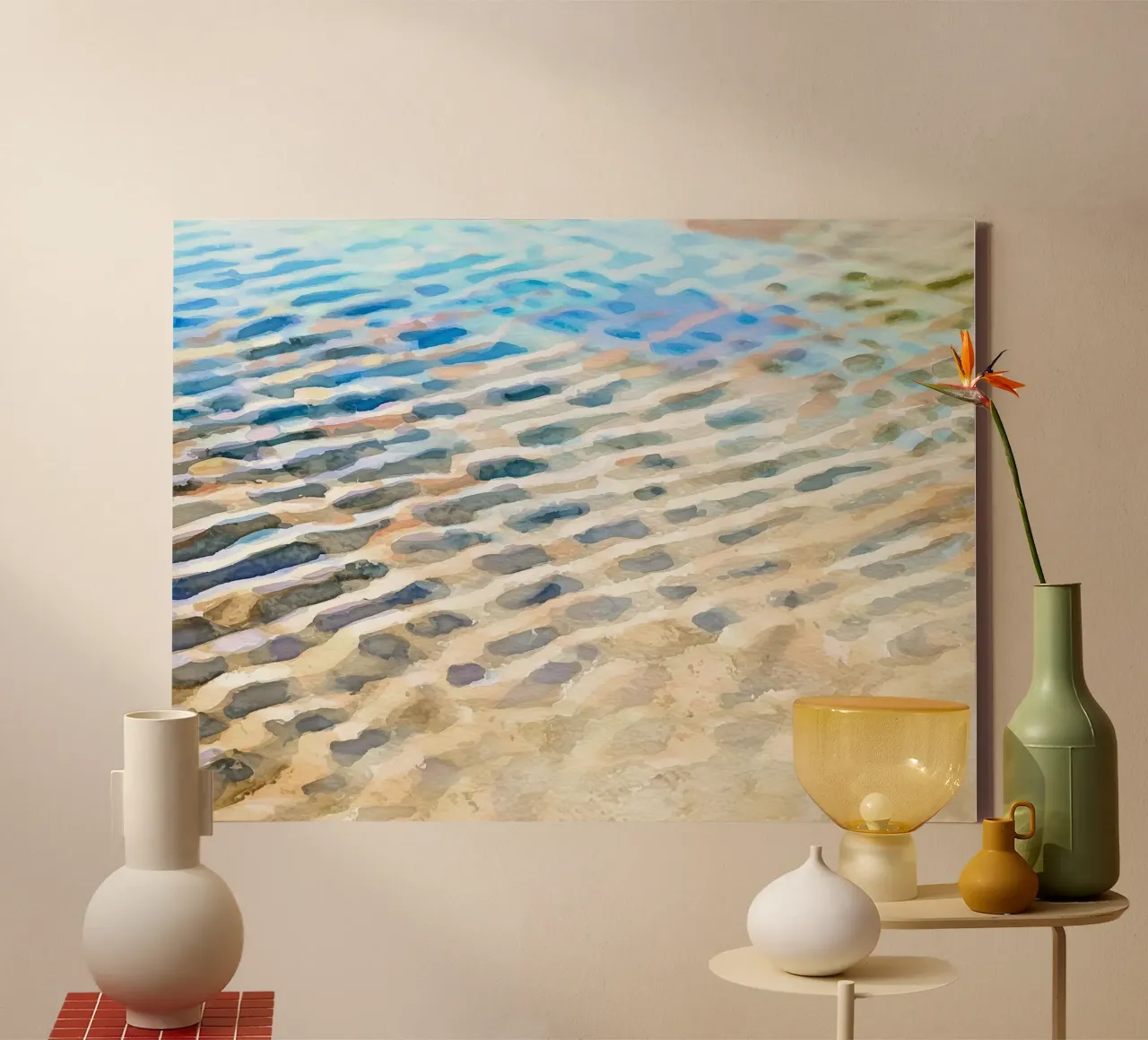 Rimpelingen in het zand canvas met Baklijst van Matthias Keller Studio