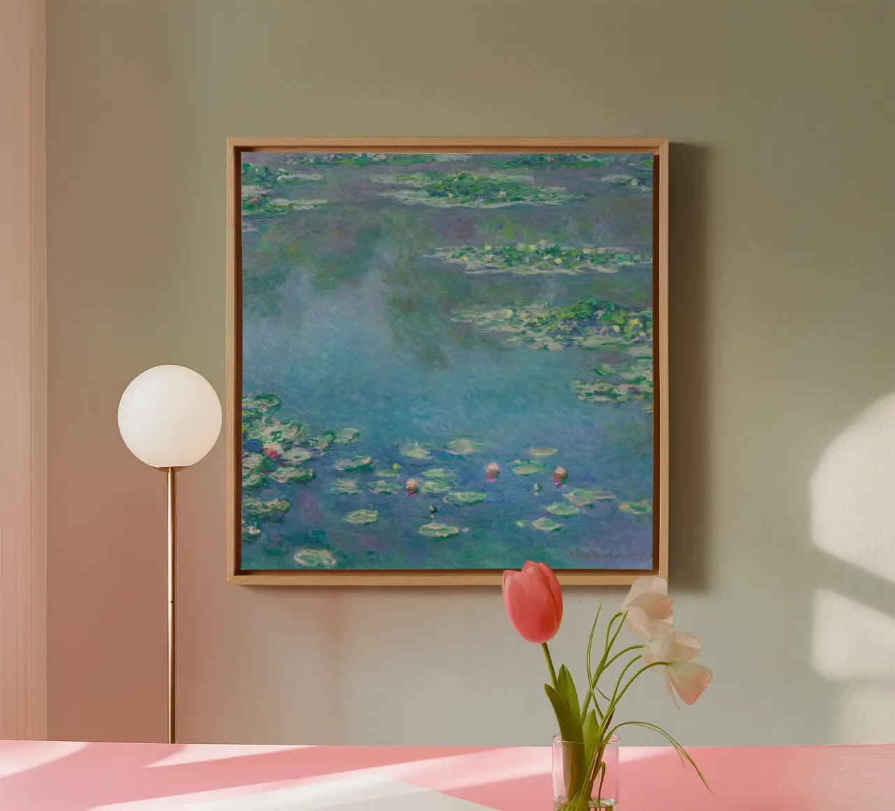 Ninfee (1840-1926) di Claude Monet tela con Cornice a cassetta da Classic Art Prints