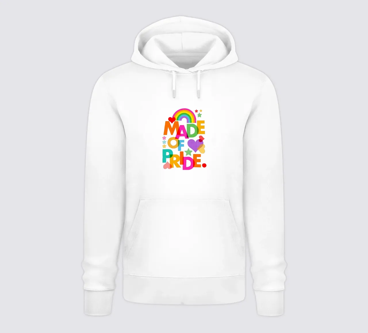 Made with Pride - Arte tipografica in grassetto con i colori dell'arcobaleno felpa con cappuccio da Dominique Vari Words