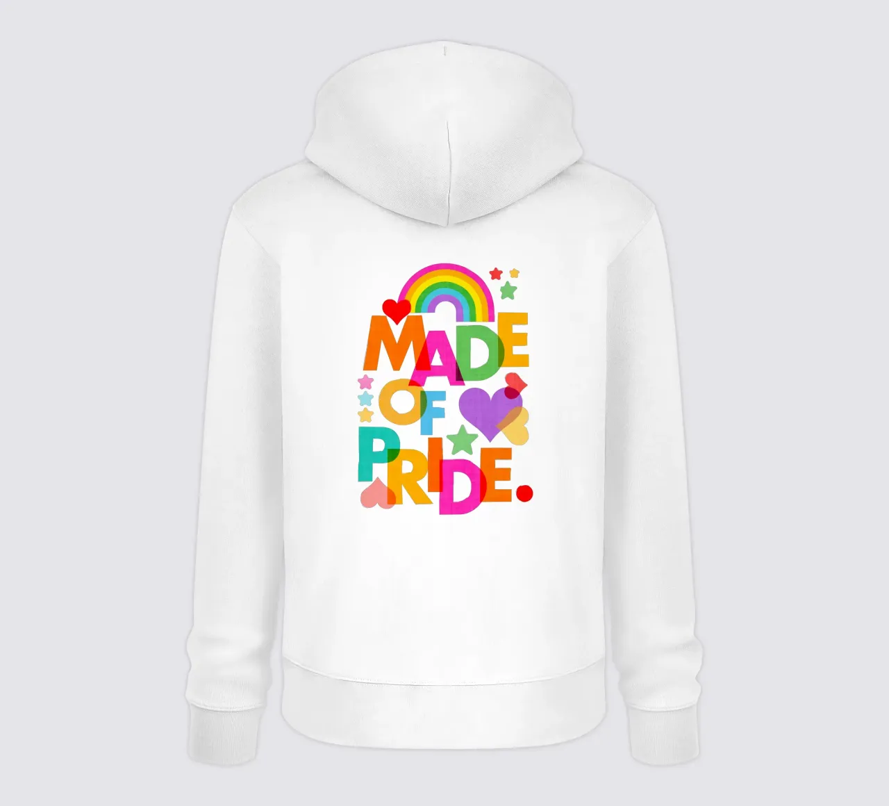 Made with Pride - Arte tipografica in grassetto con i colori dell'arcobaleno felpa con cappuccio da Dominique Vari Words