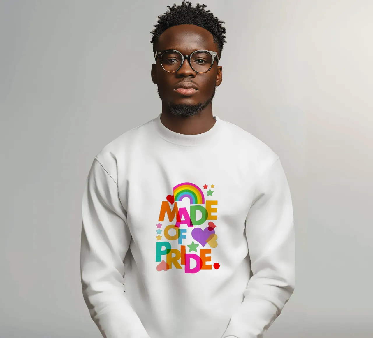 Made with Pride - Arte tipografica in grassetto con i colori dell'arcobaleno felpa da Dominique Vari Words